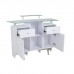 Italica 3313W Reception Desk White With Stainless Panel