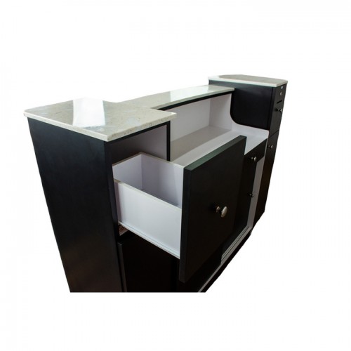 Italica 3320 Black Large Reception Desk With Display