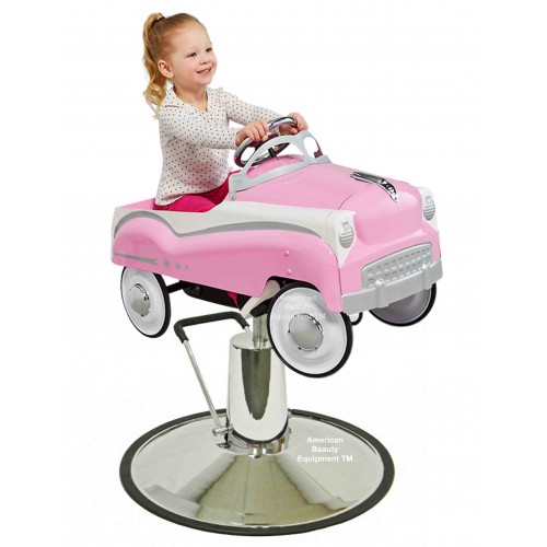 Pink Metal Car Styling Chair For Childrens Hair Cuts