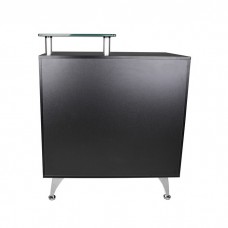 Italica 3308 Reception Desk Black With Glass Ledge