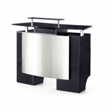 Italica 3313 Reception Desk Black With Stainless Panel