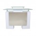 Italica 3313W Reception Desk White With Stainless Panel