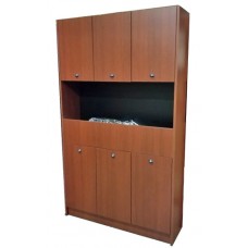 48"W Cherry Shampoo Backbar Cabinet Showroom Model Free Standing