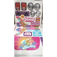 Kids Barbie Jeep Sticker Set
