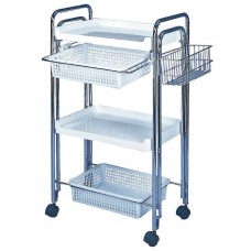 Italica 8059 Metal Treatment Trolley With Thick Hard Plastic Shelves And Lots of Features