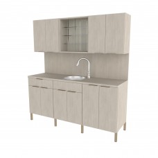 Collins E1138P-72 Inch Large Color Dispensary Set With Stainless Steel Sink
