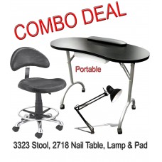 1-Nail Table/Lamp/ Stool 2718 Nail Combo With Stool & Lamp Start- Business Right Away!