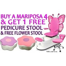 Mariposa 4 DEAL Pedicure Spa Free Stool & Free Flower Step Stool In Stock