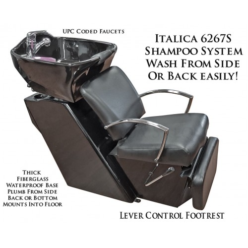 Italica 6267S Tiberius Sidewash or Backwash Shampoo Unit With Lever Control Footrest
