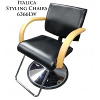 Italica 6366LW Katy Styling Chair Light Natural Wood Arms Your Choice Styling Chair Base