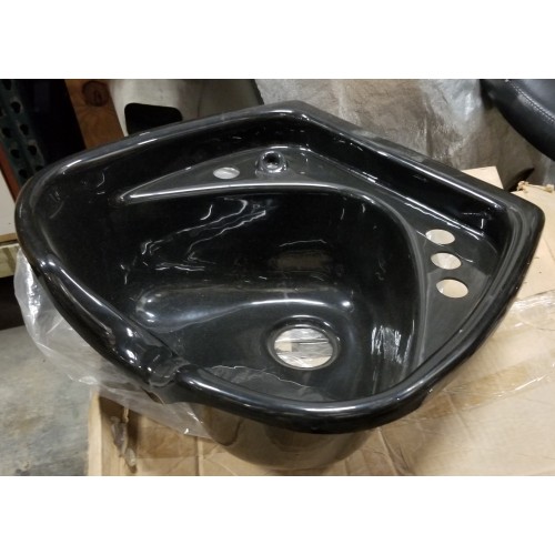 Belvedere Black Acrylic Shampoo Bowl Some Scuffs on Bowl GREAT FOR HOME SALONS!