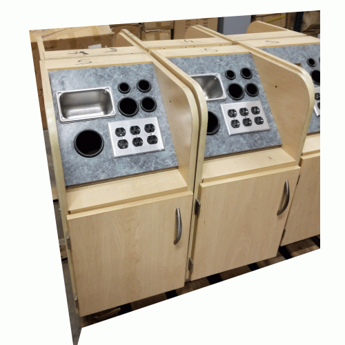 CLEARANCE Used Nice Hair Styling Cabinets With Electric Panels, Tool Holders & Stainless Clip Holder