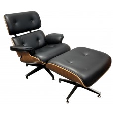 Lounge Relaxing Style Chairs with Footrest Black Finish