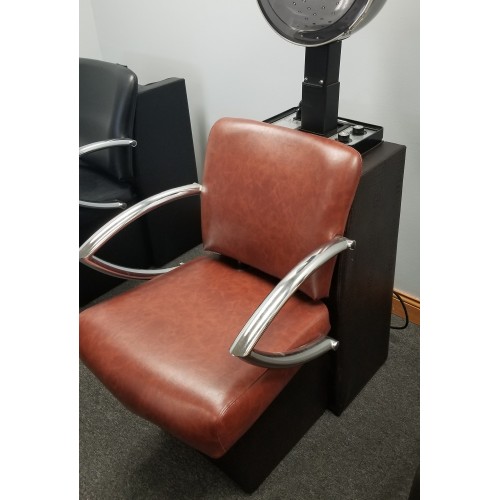 Italica 6265D Dryer Chair Rust Leather Brown Vinyl New With Crocodile Brown Back