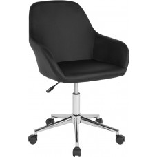 8012 Manicure or Desk Mid-Back Chair in Black Or White Leather