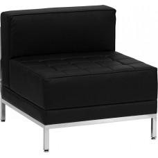 Italica Middle Reception Area Single Seat Sectional Sofa Black