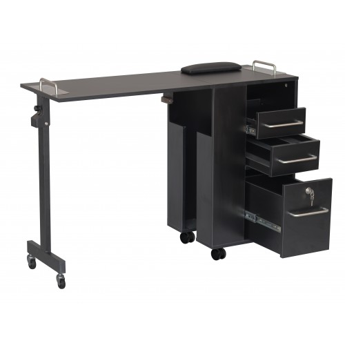 2714 Portable Exceptional Quality Hideaway Manicure Table Black