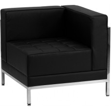 Italica Right Corner Reception Area Single Seat Sectional Sofa Black