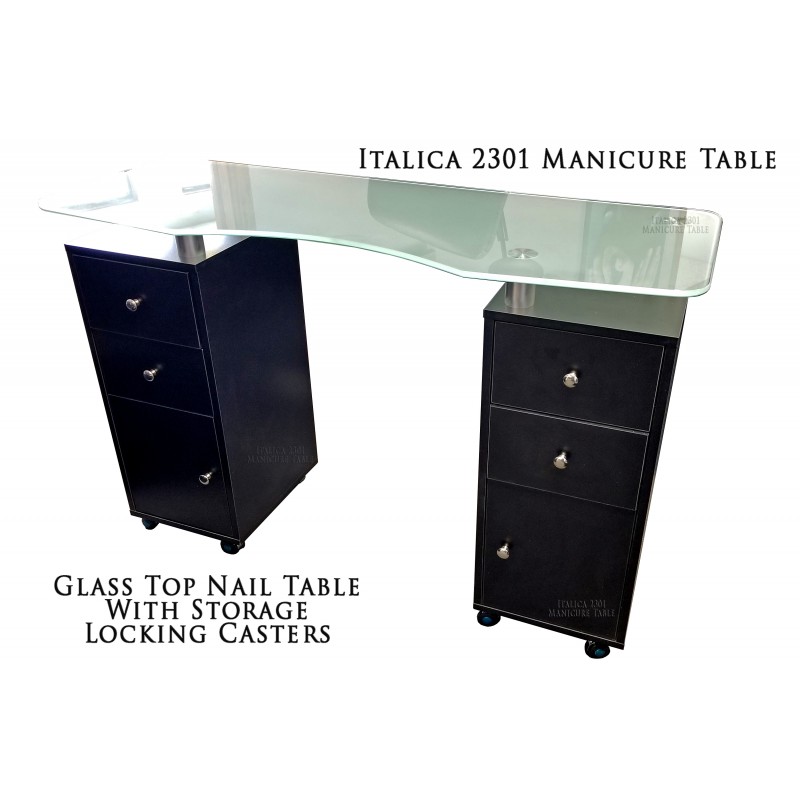 Italica 2031 Glass Top Manicure Table In stock