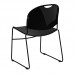 Italica Black Compact Stacking Classroom or Waiting Room Chair