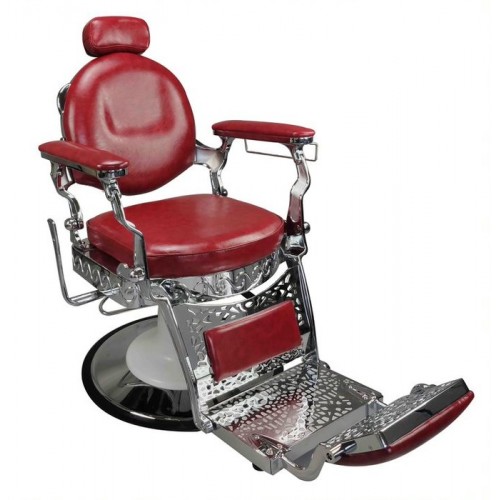 Italica 31913 Old Fashioned Red Quality Barber Chair With Barber Base