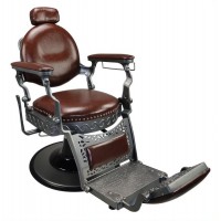 Italica 31915 Old Fashioned Brown Barber Chair With Barber Base