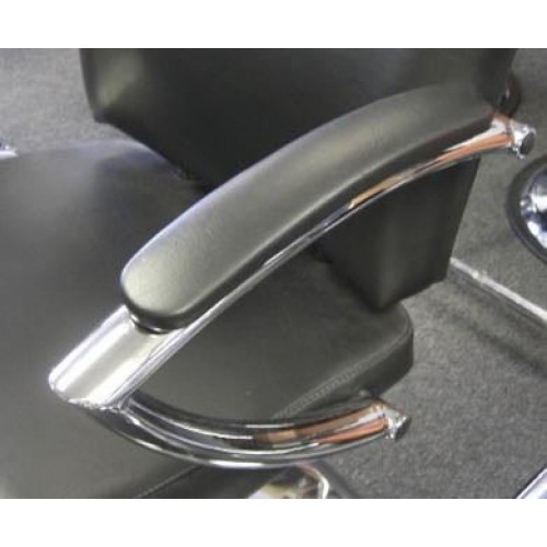 Italica 6265D Chromius Hair Dryer Chair Polished Aluminum Arms Black Padded Base