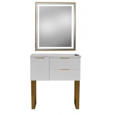 6002-XX Styling Station With Legs Plus LED Lighted Mirror