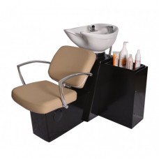 Pibbs 5237W Pisa Shampoo Side or Backwash Sliding Chair Tilting Shampoo Bowl