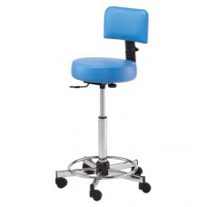 731 Round Seat Hair Cutting Stool With Back & Footrest 23 to 33 Inch Lift By Pibbs