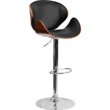 Italica 2203 Walnut Wood Padded Make Up Stool 37 - 45.5''H FREE SHIPPING