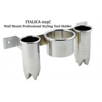 Italica 025 Chrome Wall or Cabinet Mount Hair Dryer & 2 Flat Iron Holders Italica