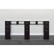 Double White Granite Top Nail Table