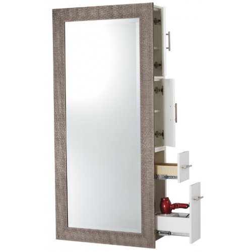 Pibbs Diamond Hair Salon Mirror With Storage & Tool Panel