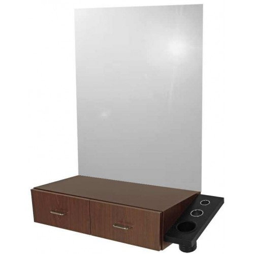Jeffco J01 Java Wall Mount Hair Styling Vanity With Side Tool Panel