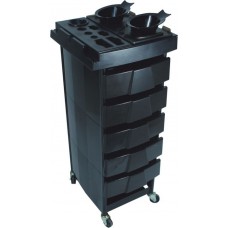 T001 Metal Frame Hair Colorist & Beauty Trolley Black