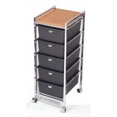 Pibbs D28 Italian Beauty Cart 5 Deep Drawers & Laminated Wood Top