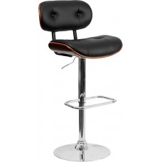 Italica 2228 High Art Walnut Bentwood Padded Make Up Stool Tufted Back 37 - 46''H FREE SHIPPING
