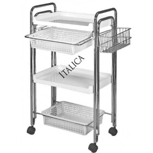 Italica 8059 Metal Treatment Trolley With Thick Hard Plastic Shelves And Lots of Features