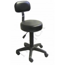 Italica 7083 Round Seat Hair Cutting or Treatment Stool With Backrest White or Black