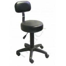 Black 7083 Round Seat Hair Treatment Stool With Backrest