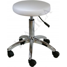 Italica ST003 White Round Skin Care Stool High Quality Chrome Steel Base