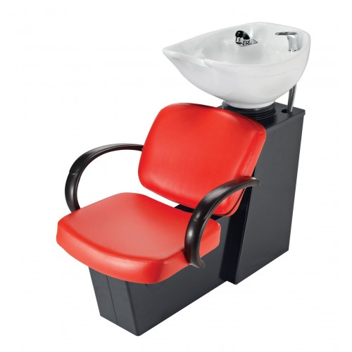 Pibbs 5236W Messina Shampoo Side or Backwash Black Base Sliding Chair Tilting Shampoo Bowl
