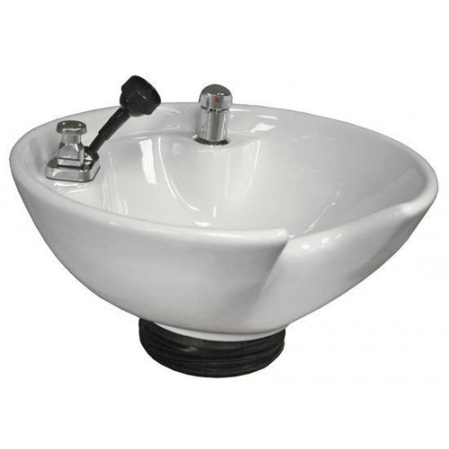 Jeffco 8200 Round Tilting Porcelain White or Black Sidewash Shampoo Bowl Includes Vacuum Breaker
