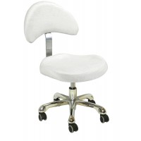 Italica 3323P Black or White Pedicure Stool With Large Seat And Backrest