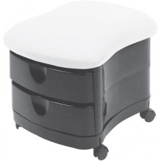 Pibbs 2030 Zorro Black Pedicure Stool With 2 Drawers USA Made in Many Colors