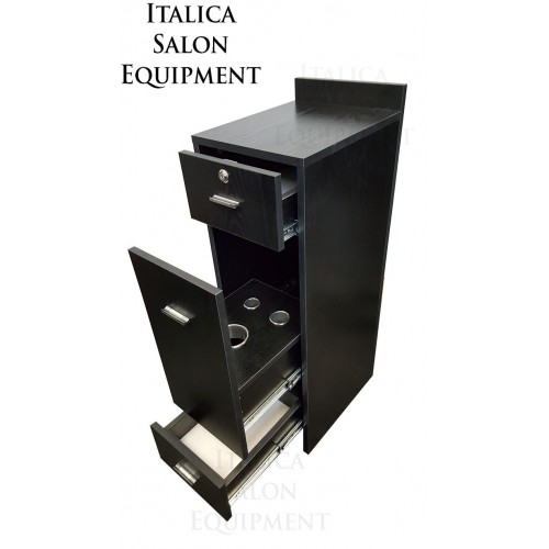 Italica CS67-2 12" Wide Hair Salon Cabinet Tool Drawer Locking Dark Chocolate