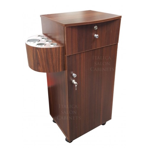 Italica 2529 Portable Storage or Styling Cabinet Walnut Color