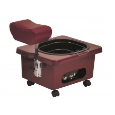 Pibbs DG105R Red Burgundy Mobile Fiberglass Pedi Cart Portable Footsie Bath Pedicure Unit