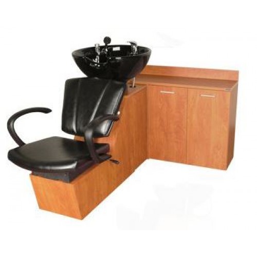 Collins 44SWS Sean Patrick Shuttle Sidewash Sliding Chair Tilting Shampoo Bowl Plus Storage Cabinets